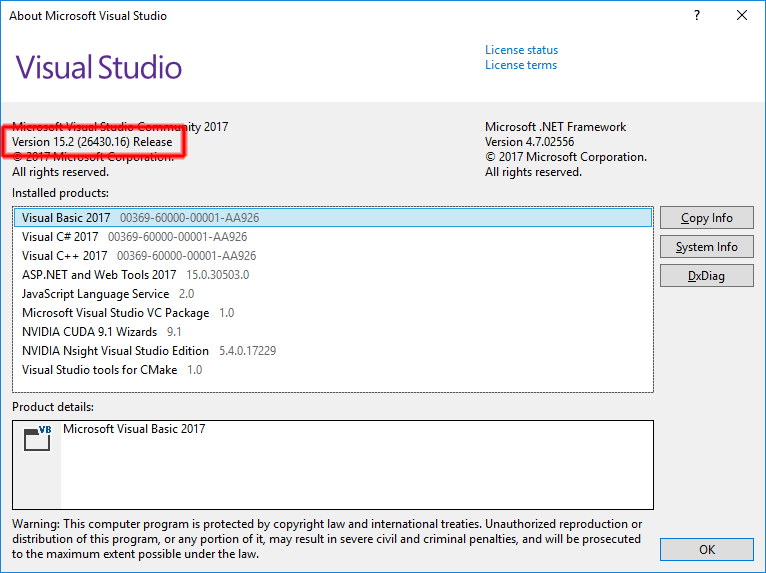 Visual Studio Version